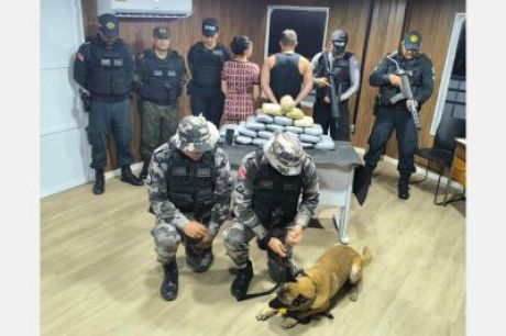 Casal é detido com 26,3 quilos de maconha na base fluvial de Candiru, em Óbidos